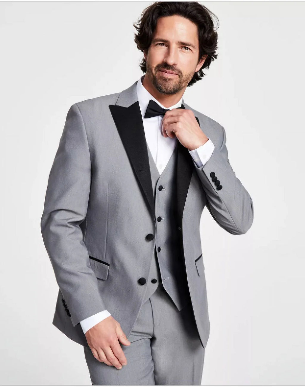 Mens Slim-Fit Tuxedo Jacket Grey 36S S5703