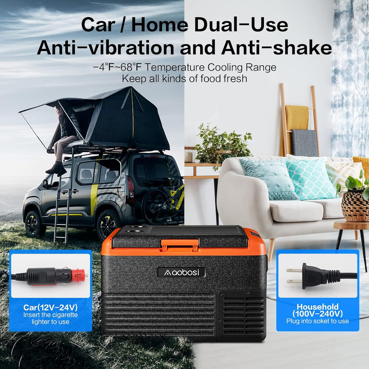12 Volt Car Refrigerator 32 Quart (30L) Portable Freezer Single Zone Electric Compressor Cooler Q24178