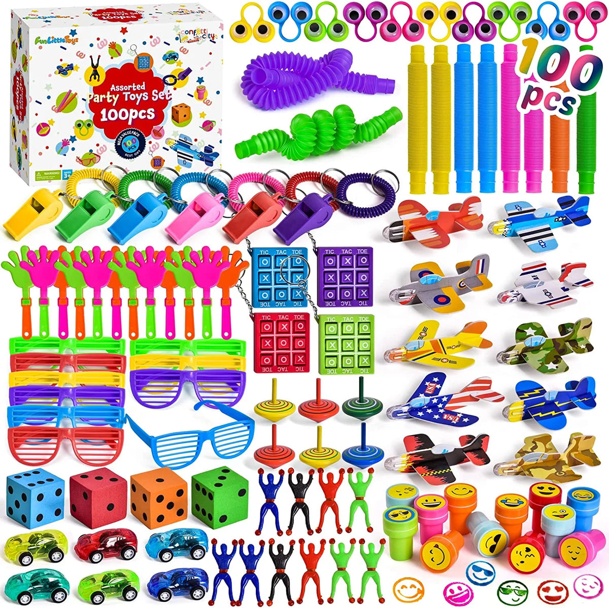 100 Pc Assorted Party Toys Set W82998