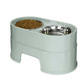 Raised Stainless Steel Dog Bowls Adjustable Double Bowl with Stand P930009