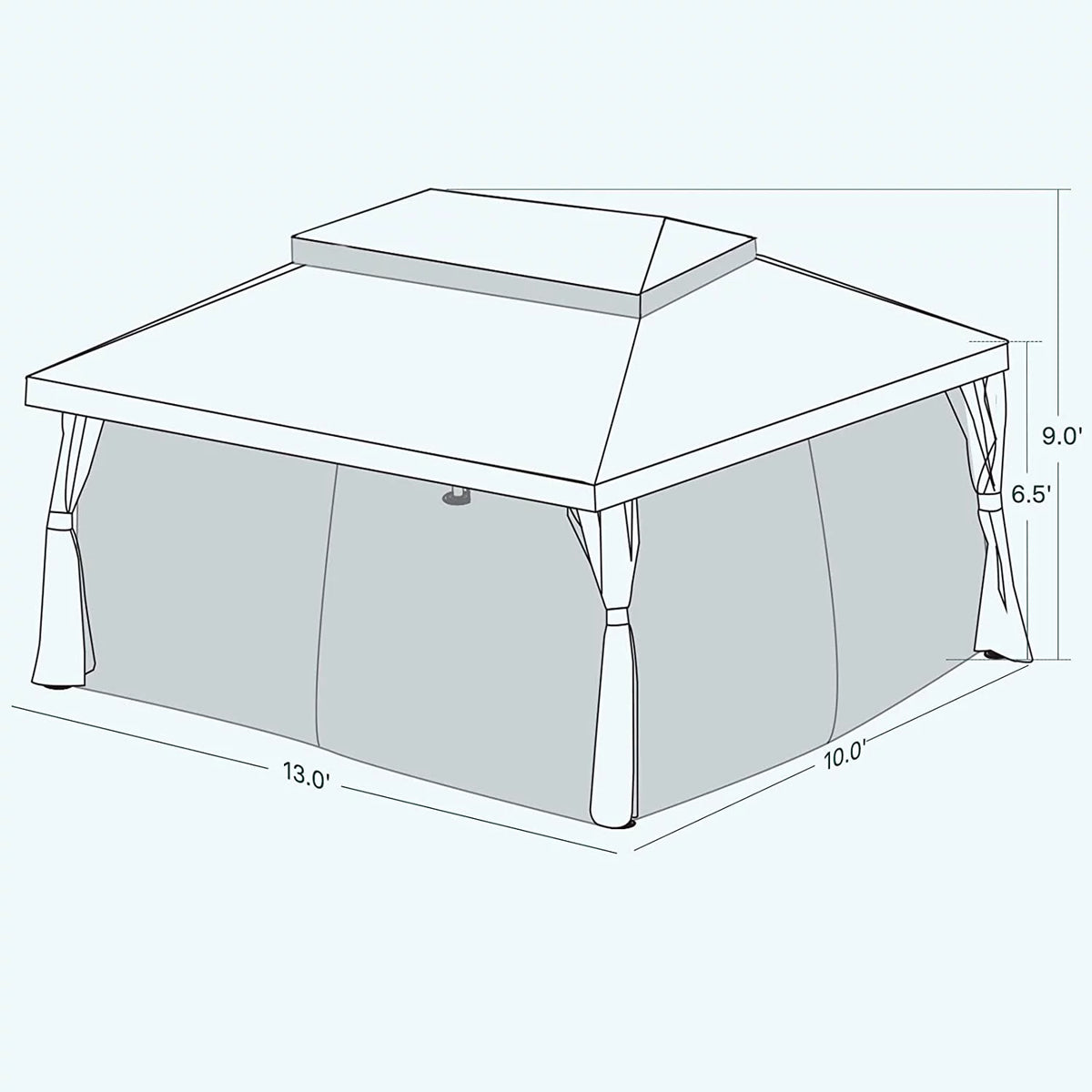 10x10 Ft Patio Gazebo with Mesh Netting Z831644