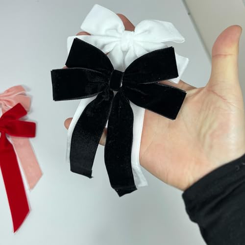Velvet Hair Bow Hair Clips J7972