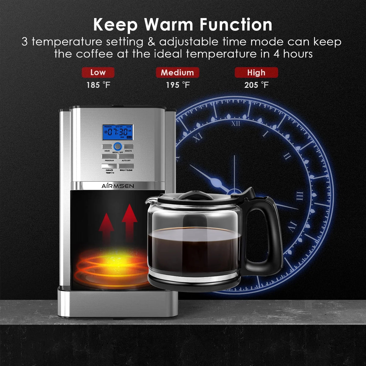Stainless Steel 12 Cup Programmable Drip Coffee Maker C656255