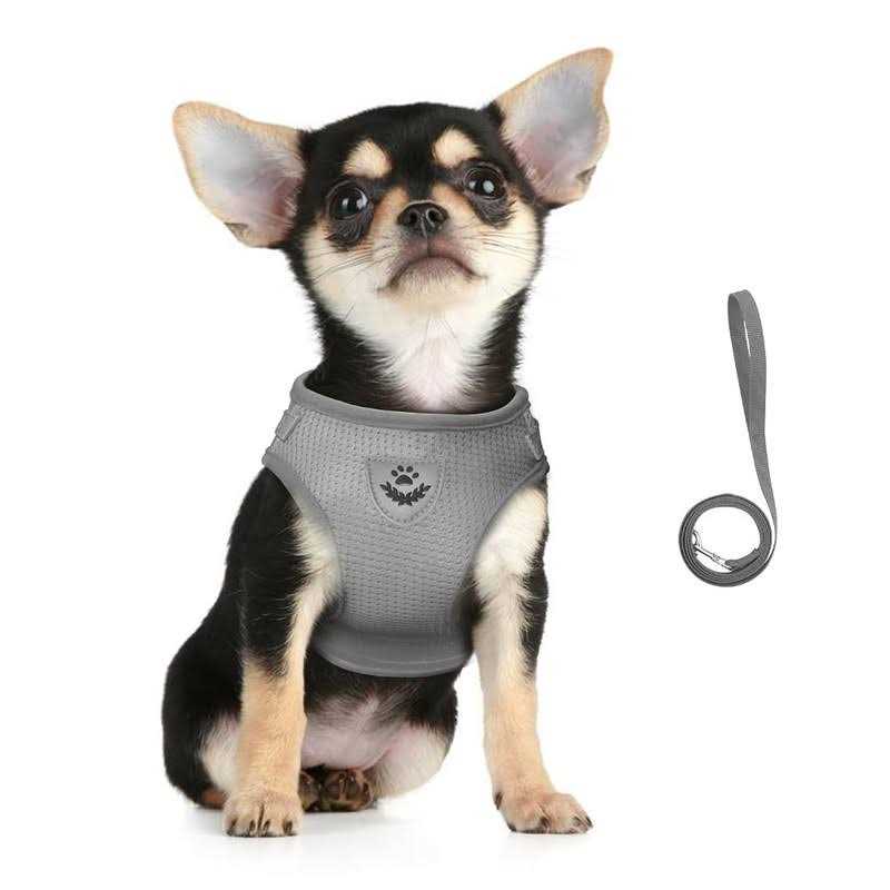 No-Pull Soft Mesh Reflective Adjustable Dog Harness and Leash Set X6595