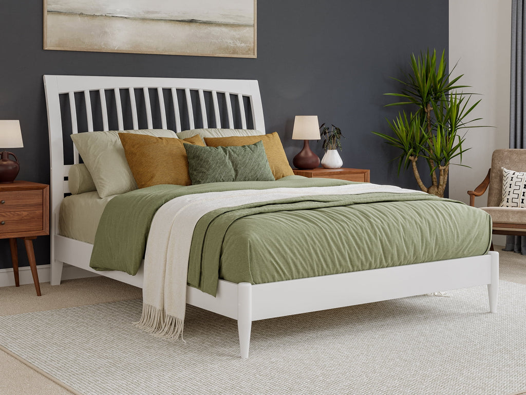 Queen Solid Wood Sleigh Platform Bed D35403