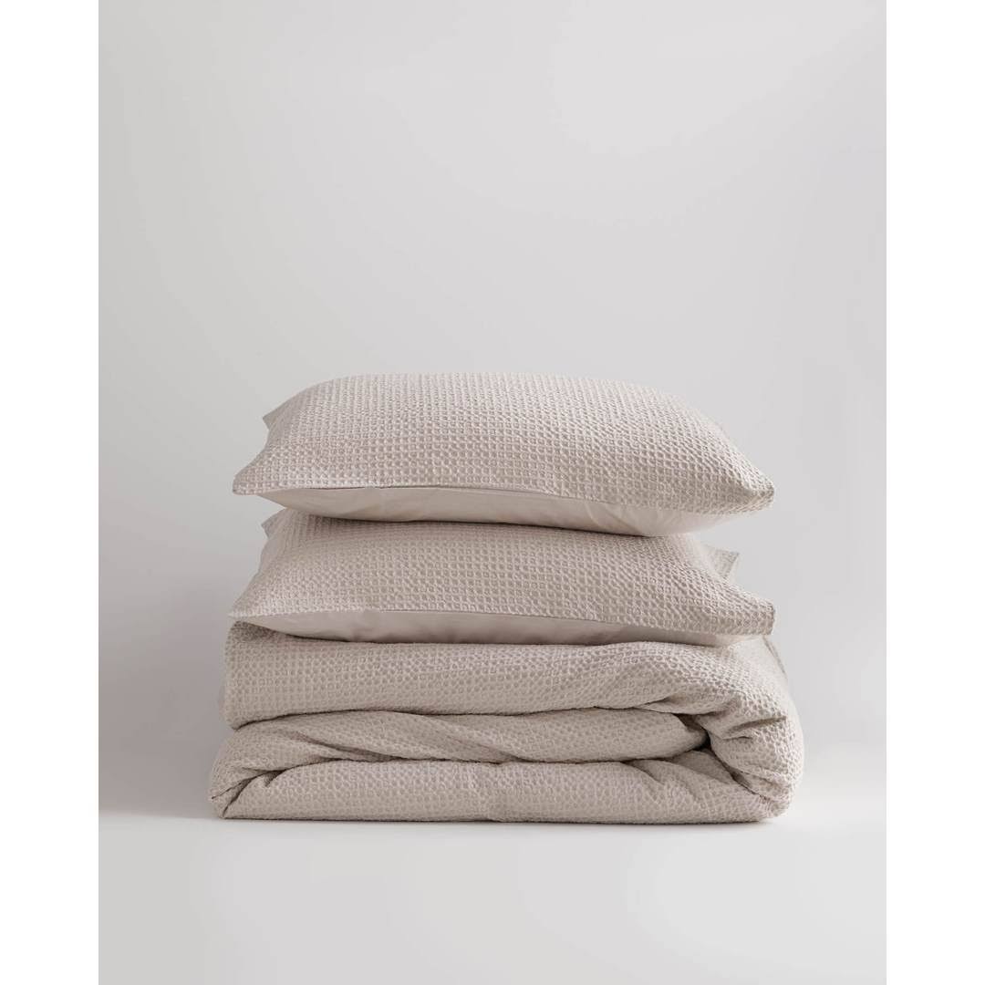 King/Cal King 100% Organic Cotton Waffle Duvet Cover Set S450510
