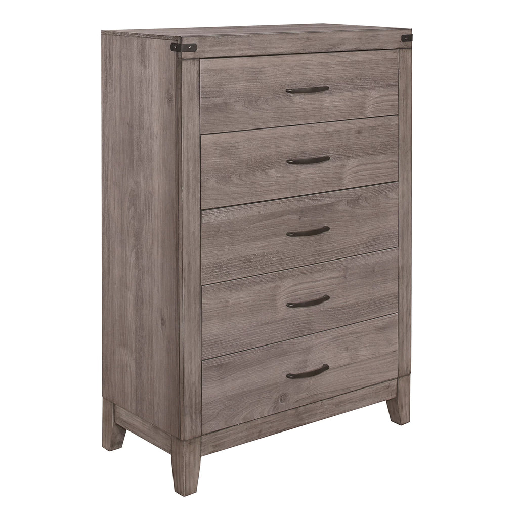 Brownish Gray 5 Drawer Melamine Chest V2132