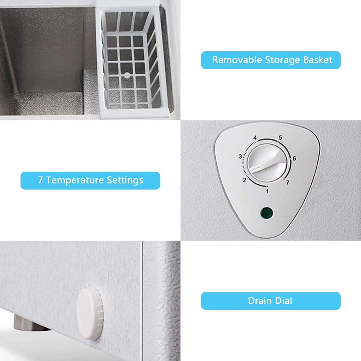 5.0 Cubic Chest Freezer with Removable Storage Basket Y389