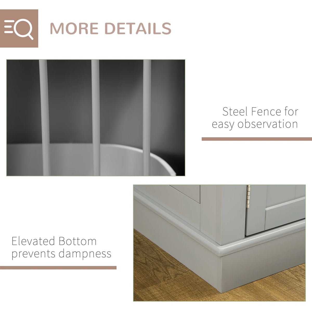 Dark Grey Cat Litter Box Enclosure Side Table Q730