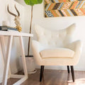 Ivory Velvet Arm Accent Chair A719