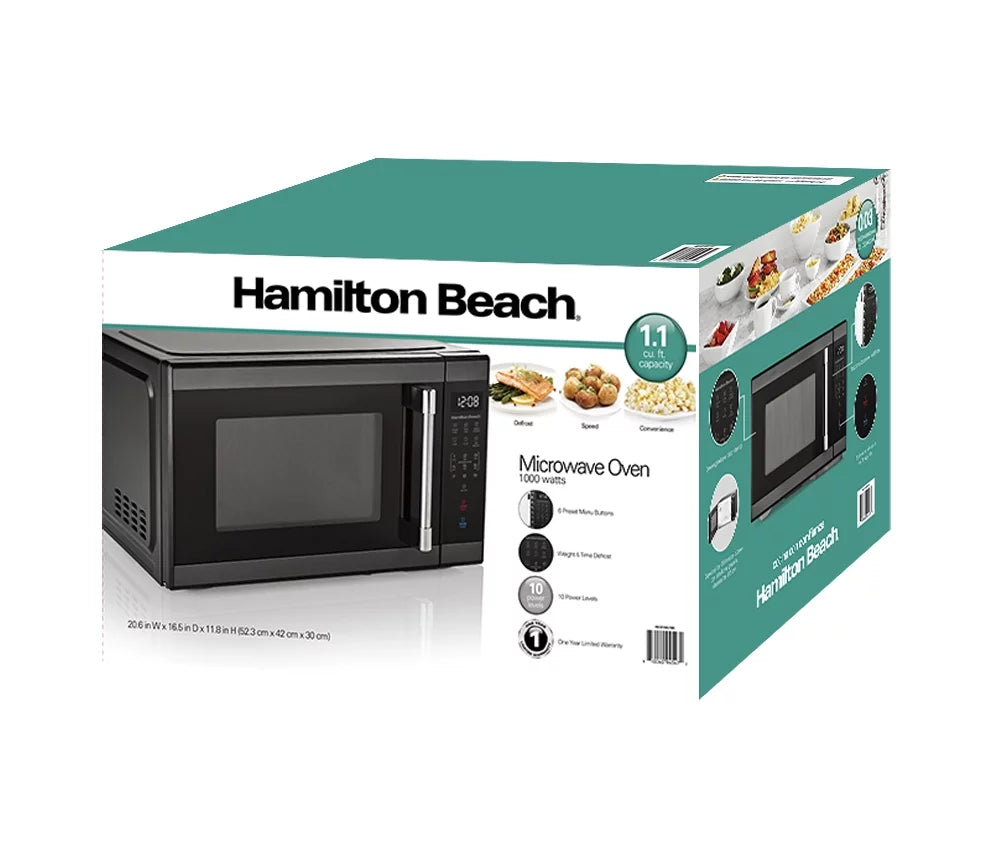 1.1 cu. ft. 1000 Watts Black Stainless Steel Microwave Oven P512013