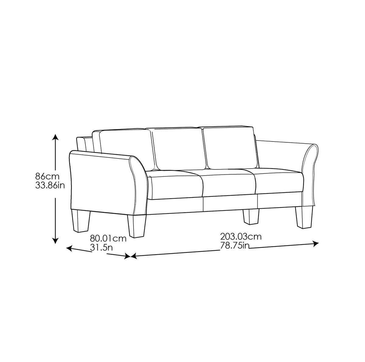 Gray Fabric Sofa A678535