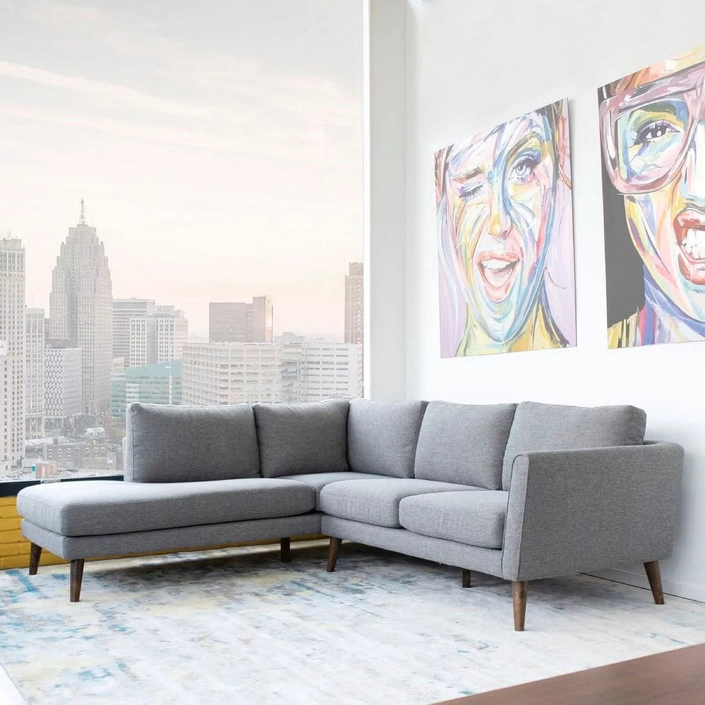 Light Gray Sectional Sofa Left Chaise V239