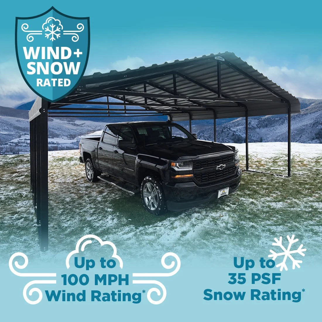20 ft. x 29 ft. x 9 ft. Charcoal Carport X63832