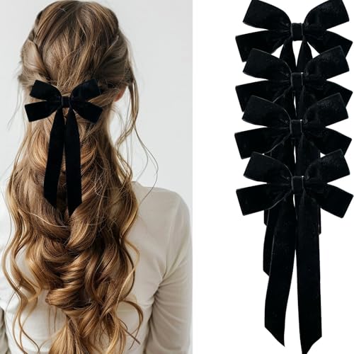 Velvet Hair Bow Hair Clips J7972