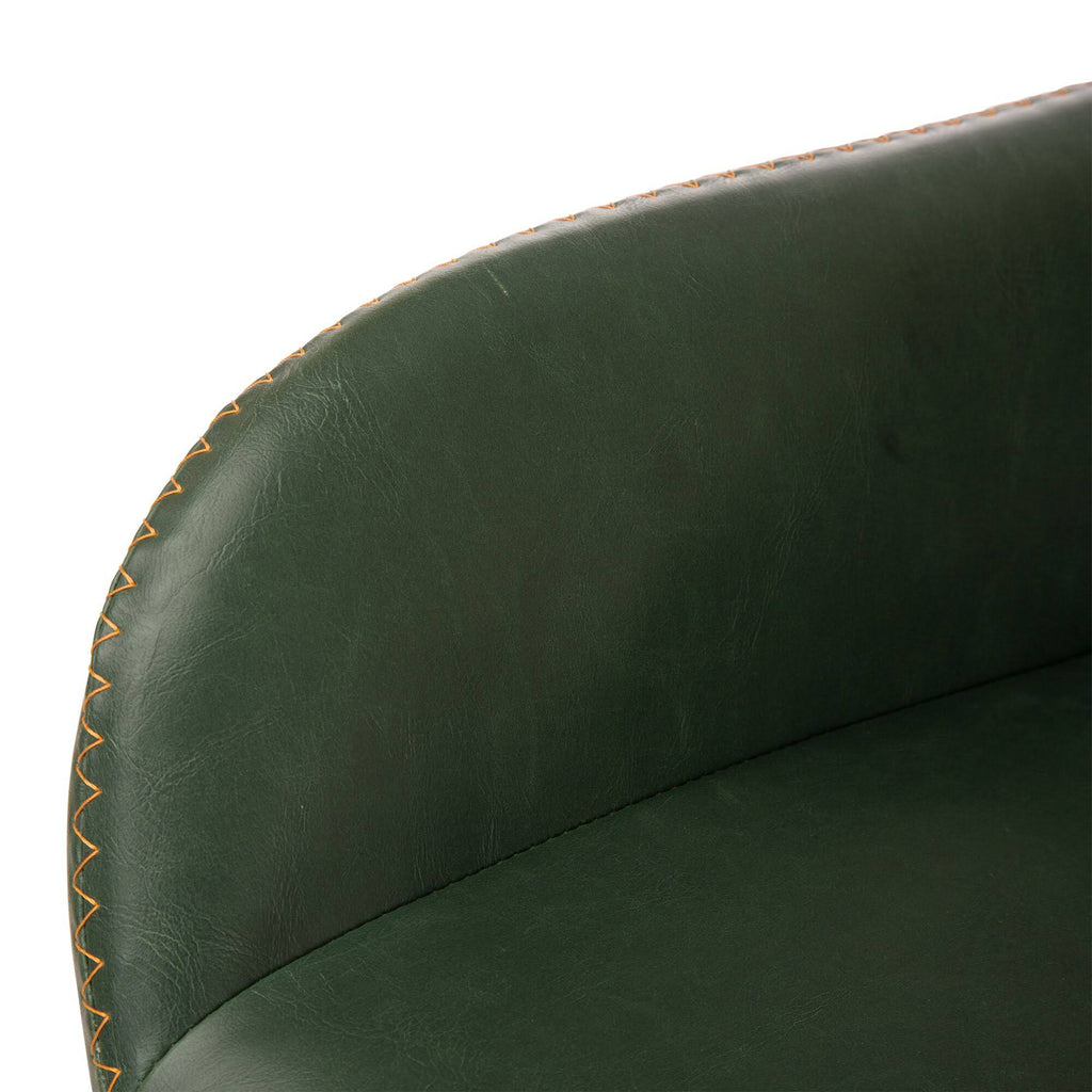 Set of 2 Green and Black Leatherette Swivel Bar Stool X57345