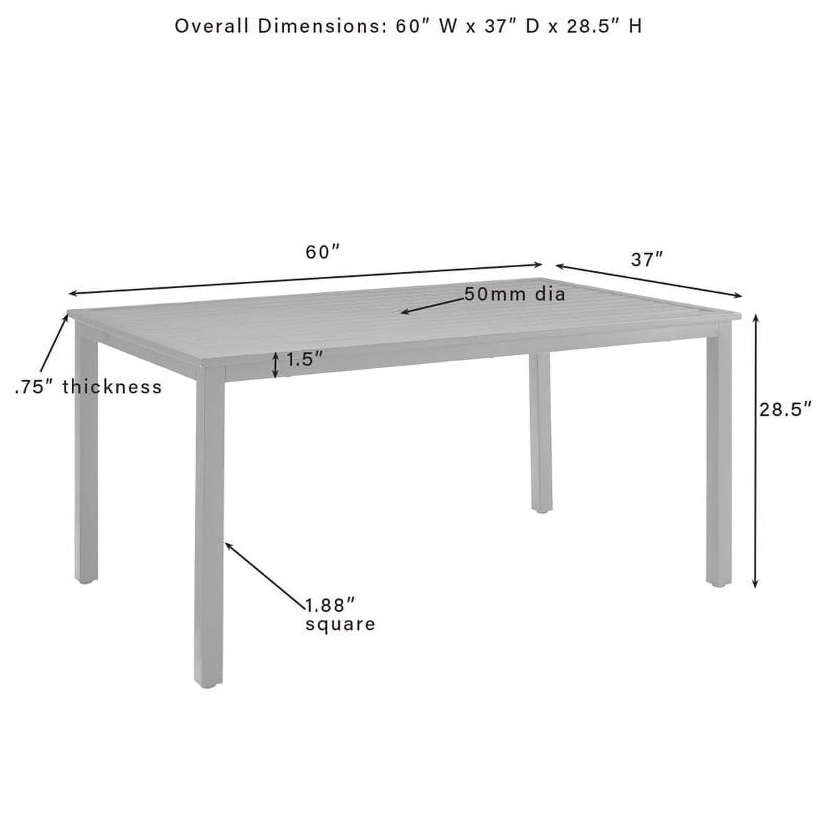 6-Person Rectangular Outdoor Dining Table with Umbrella Hole I9292