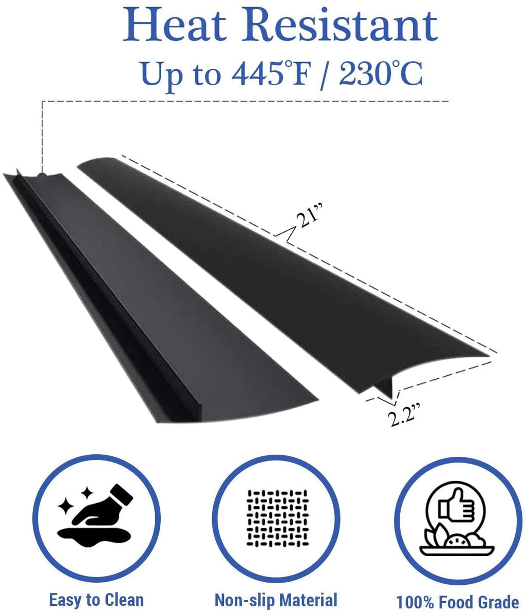 Silicone Stove Gap Covers (2 Pack, 21 Inches, Black) A548764