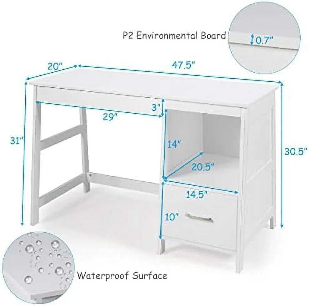 47.5" Computer Desk with 2 Drawers Black U635