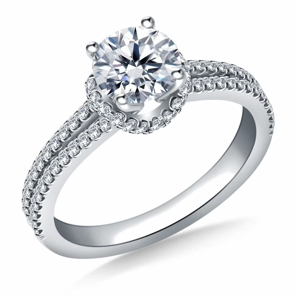 18K White Gold Plated Moissanite Engagement Ring X21994