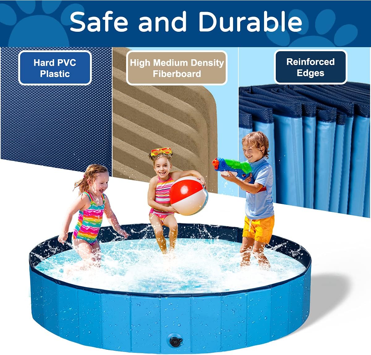 Foldable Dog Pet Swimming Pool of Hard PVC Plastic P196411