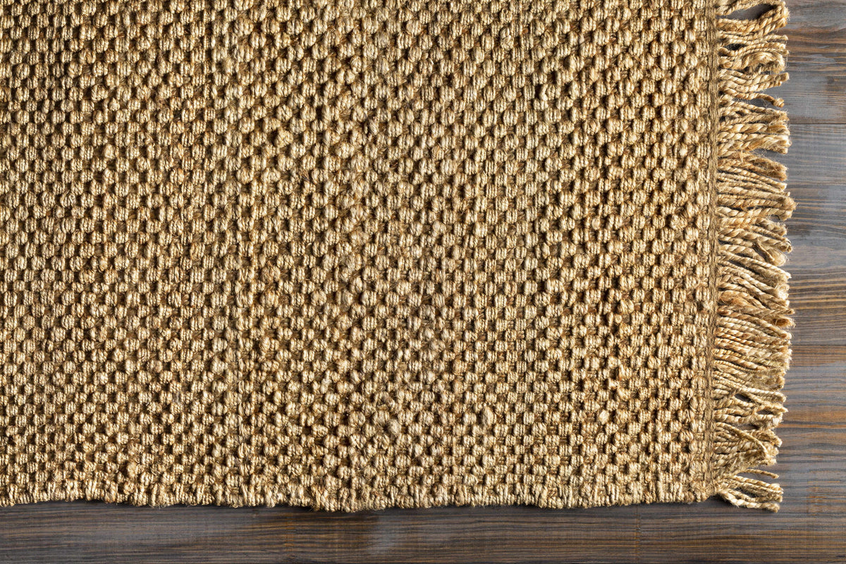 Beige 2' x 3' Jute Area Rug Q698