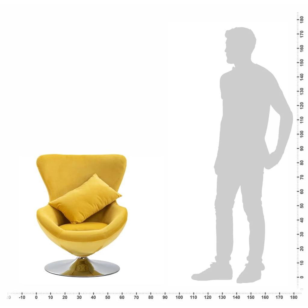 Swivel Egg Chair with Cushion Yellow R56586