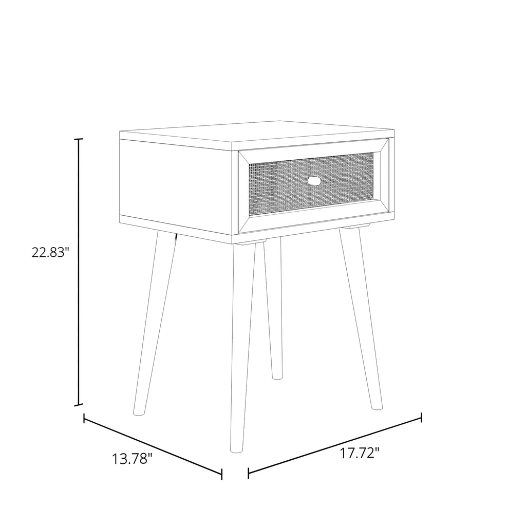 White 1-Drawer Nightstand Y272340
