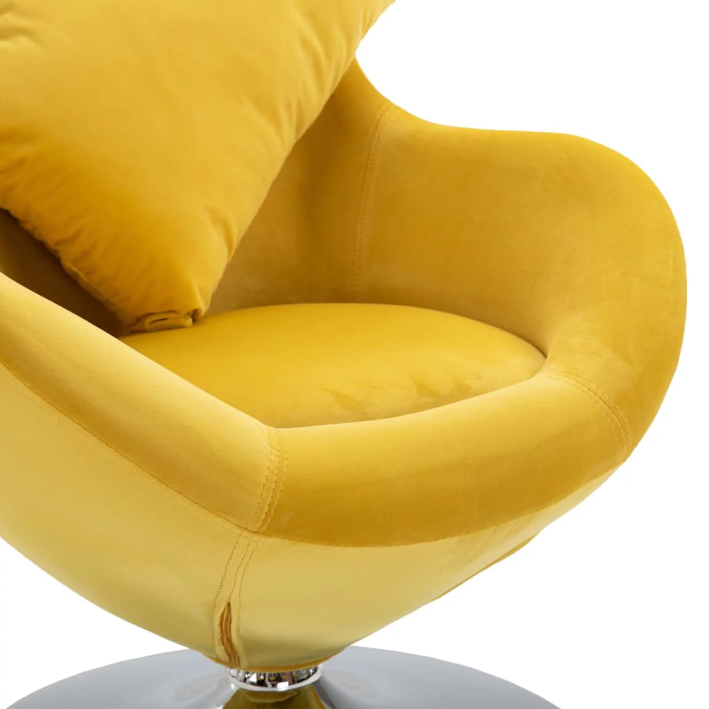 Swivel Egg Chair with Cushion Yellow R56586